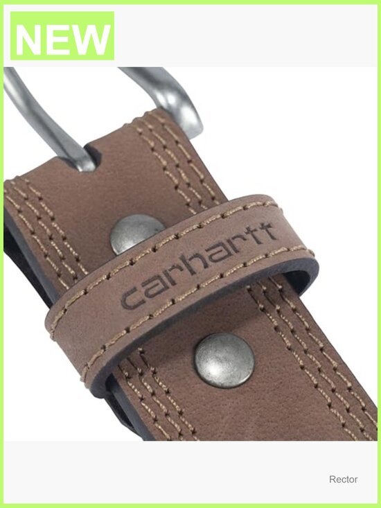 Carhartt Men Men\'s Casual Top Grain Saddle Leather Triple Stitch Belt, 1 3/8\